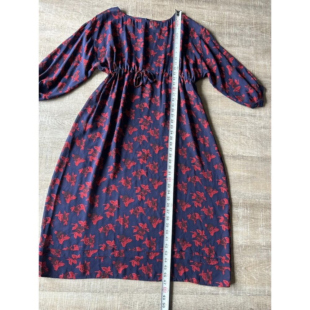 Madewell No. 6 100% Silk Floral Dress Womens 2Tie Waist Boho Midi - Picture 9 of 11